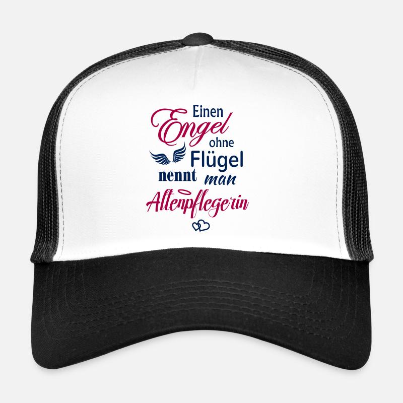 Altenpflegerin Engel Geschenk Geschenkidee Sprüche - Trucker Cap - Weiß/Schwarz
