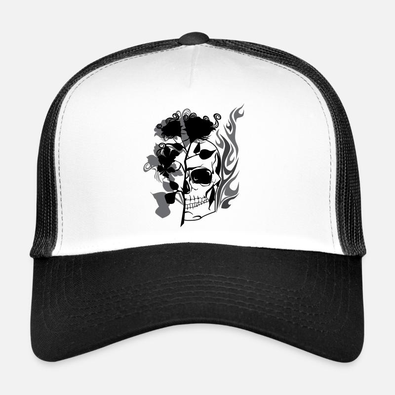 Totenkopf und Rosen Trucker Cap