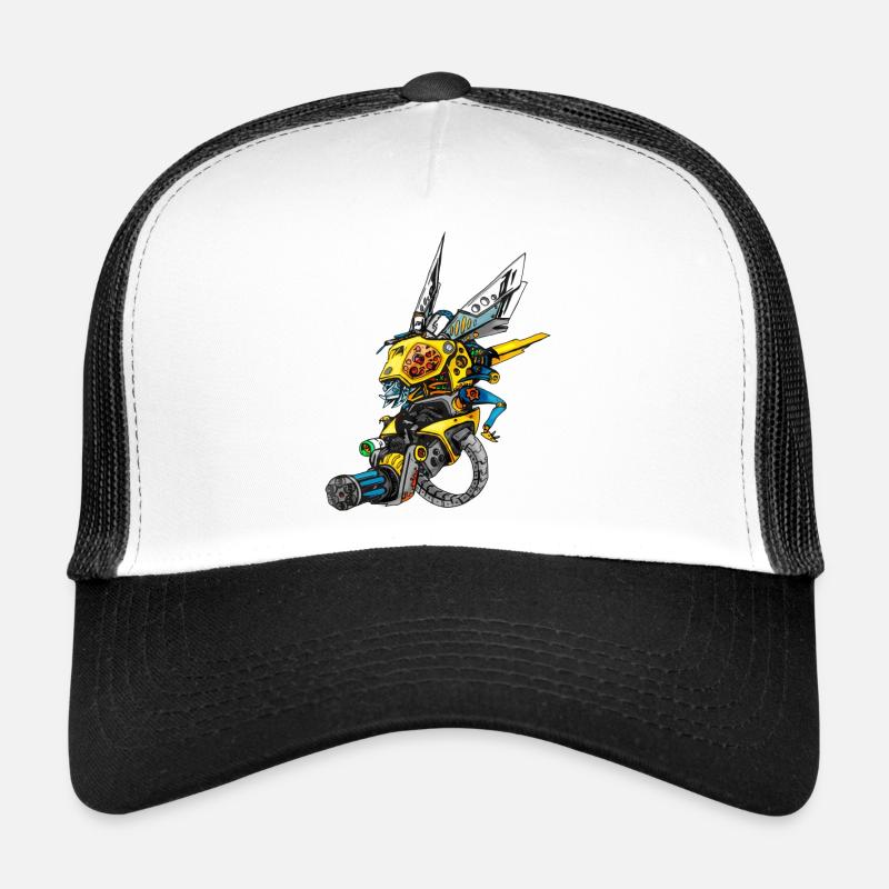 Graver la guêpe - Casquette trucker  - blanc/noir