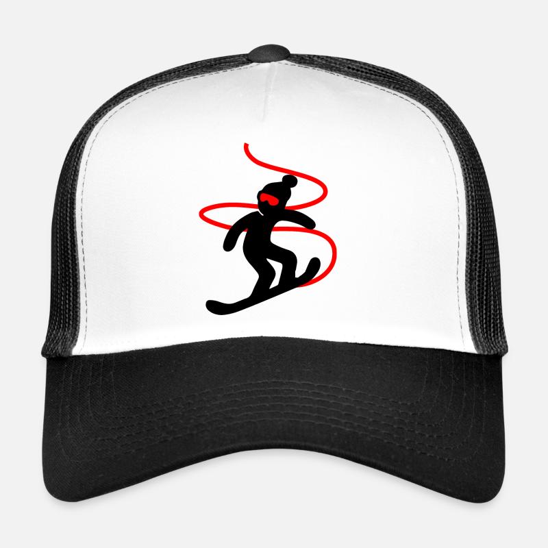 Snowboard Snowboarder - Trucker Cap - Weiß/Schwarz