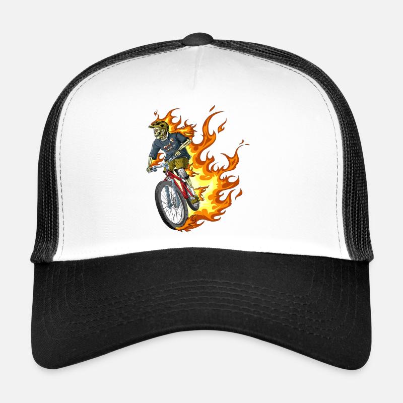 Flammes de motard / motard en feu Casquette trucker 