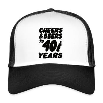 40 Geburtstag - Trucker Cap - Weiß/Schwarz - Vorne