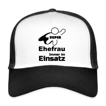 Super Ehefrau Geschenk - Trucker Cap - Weiß/Schwarz - Vorne