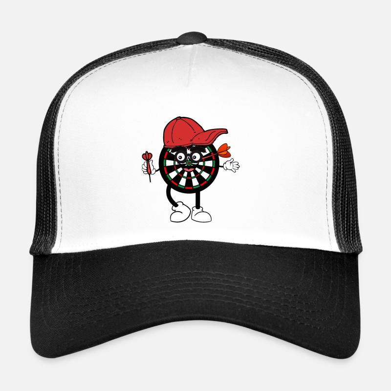 Dartboard with cap and dart arrow comic disc Trucker Cap