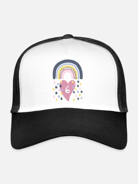 Rainbow 6th Birthday Kids - Trucker Cap - white/black