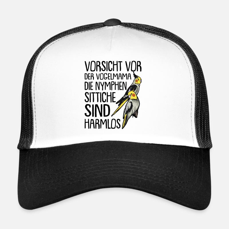 Nymphensittich - Trucker Cap - Weiß/Schwarz