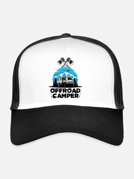 Offroad Camper camping Motorhome Motorhome WoMo - Trucker Cap - white/black - Front