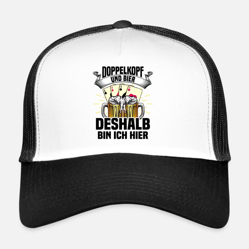 Doppelkopf - Trucker Cap - Weiß/Schwarz