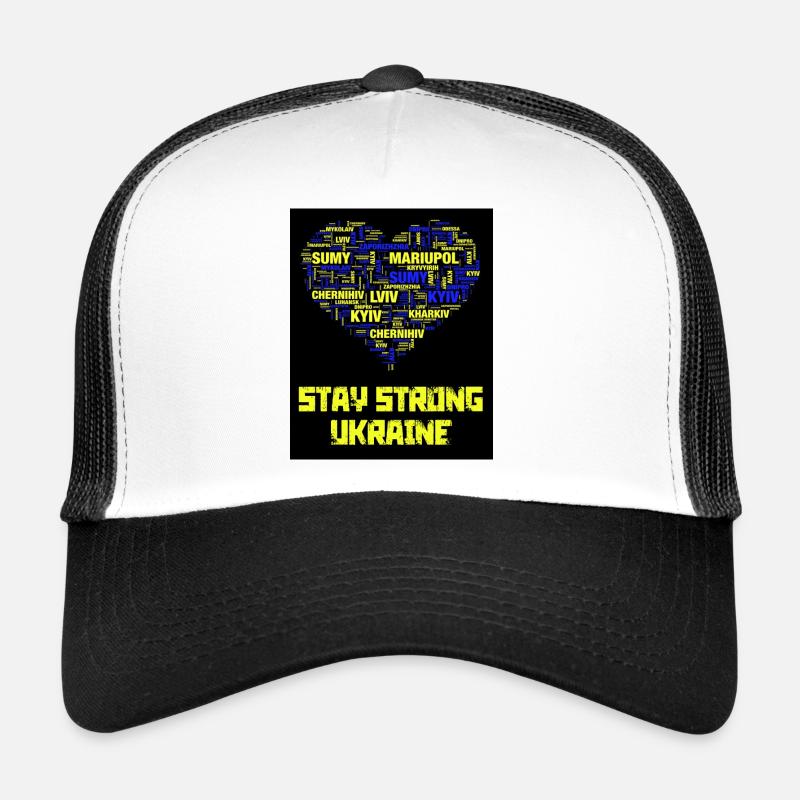 Ukraine - Casquette trucker  - blanc/noir