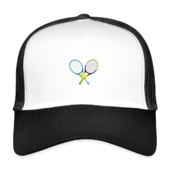 J'peux pas j'ai tennis cadeau humour sport tennis - Casquette trucker  - blanc/noir - Devant