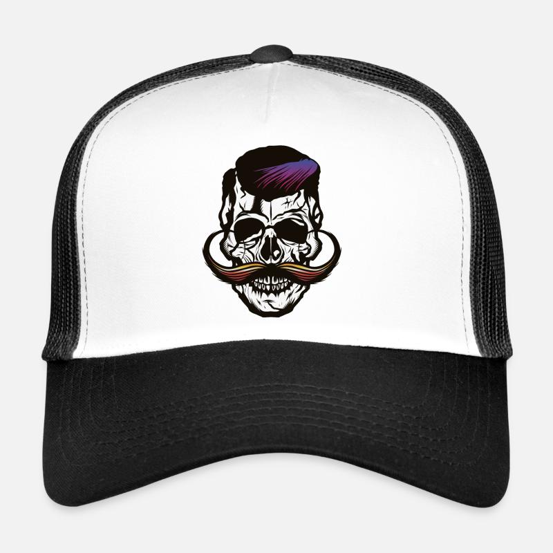 skull skull mustache mustache mustache hipster Trucker Cap