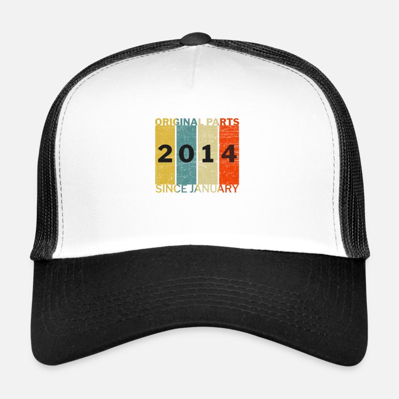 Né en janvier 2014 Drôle d’anniversaire Citation rétro Casquette trucker 