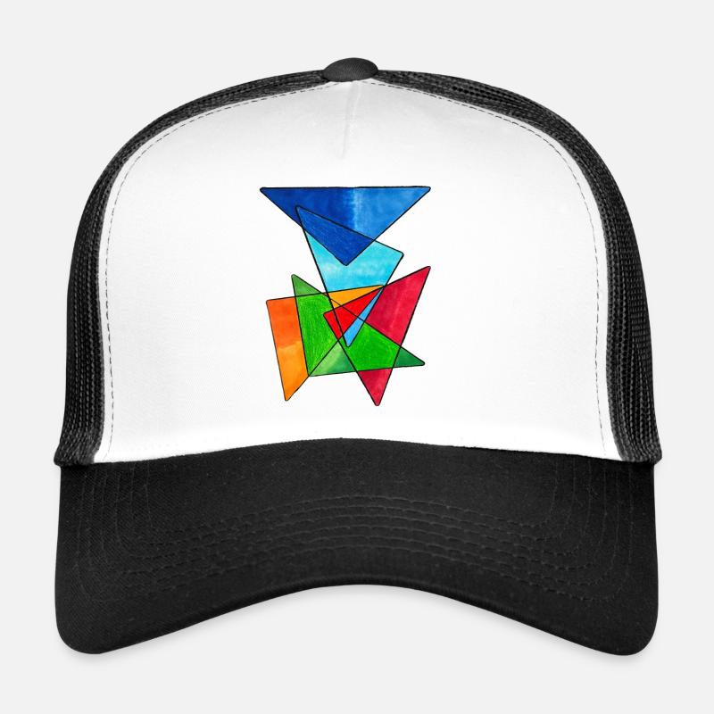 Coloured Triangles - Trucker Cap - Weiß/Schwarz