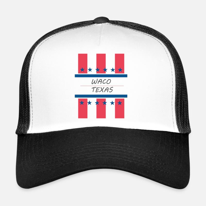 Waco Texas - Trucker Cap - Weiß/Schwarz