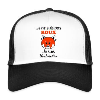 pas roux blond vénitien - Casquette trucker  - blanc/noir - Devant