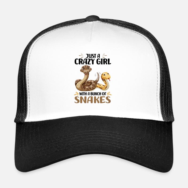 Königspython Liebhaber Schlangen Haustier Geschenk - Trucker Cap - Weiß/Schwarz