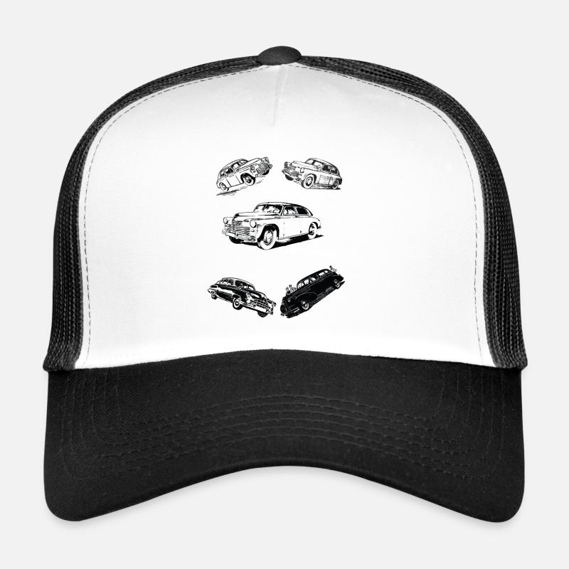 Auto Shirt - Trucker Cap - Weiß/Schwarz