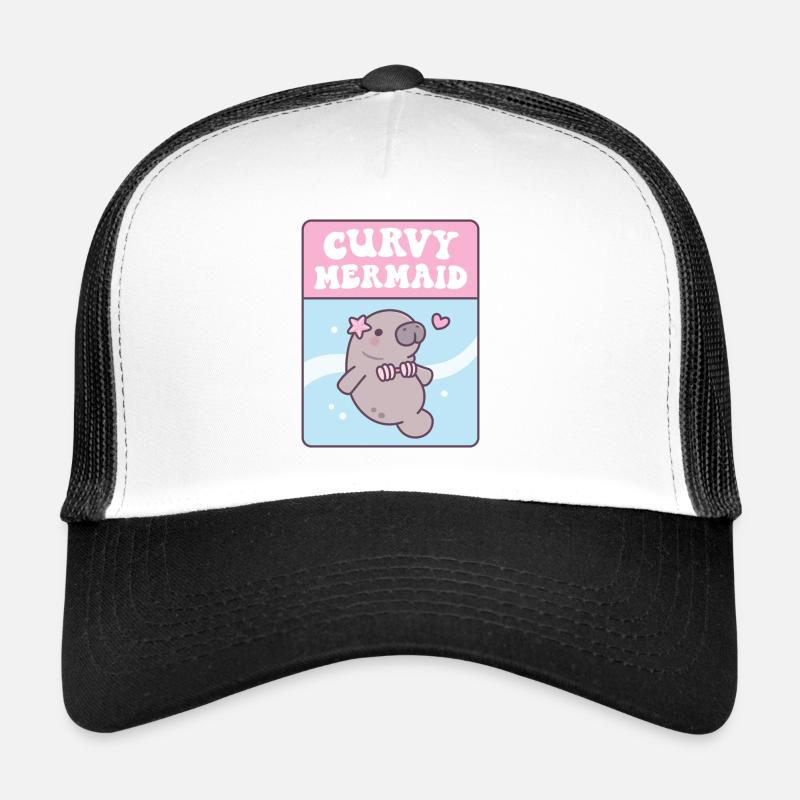 Cute Manatee Curvy Mermaid Funny Trucker Cap
