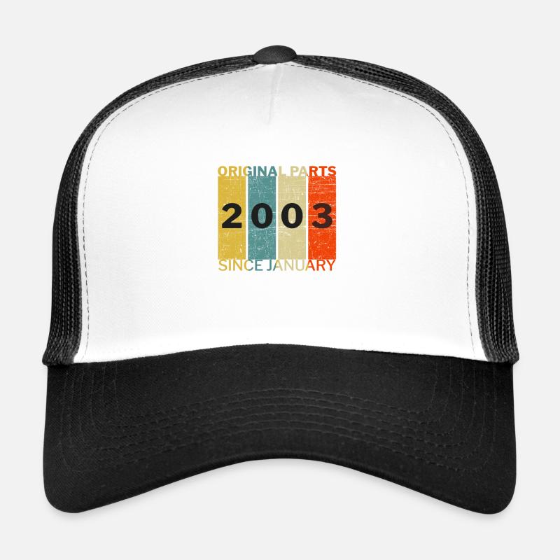 Né en janvier 2003 Drôle d’anniversaire Retro Citation Casquette trucker 