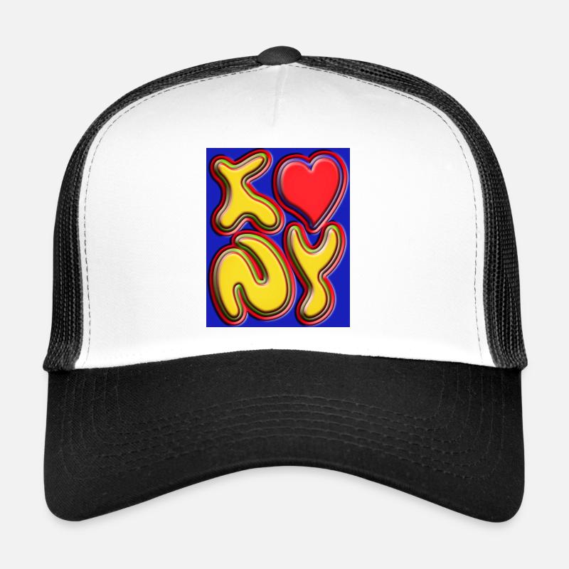 I Love NY in different colors - Trucker Cap - white/black