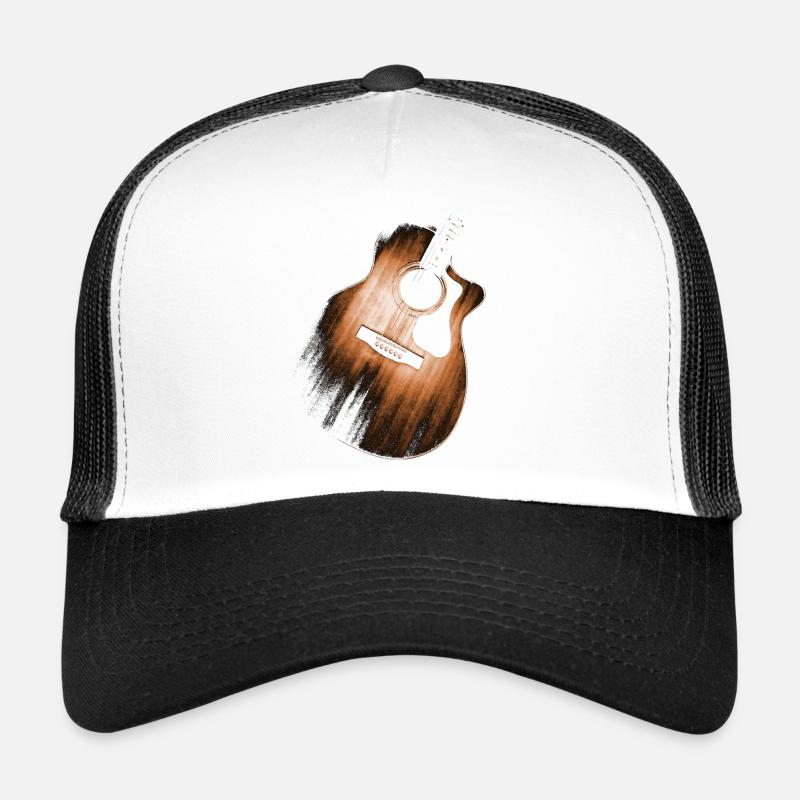 wooden guitar - Trucker Cap - white/black