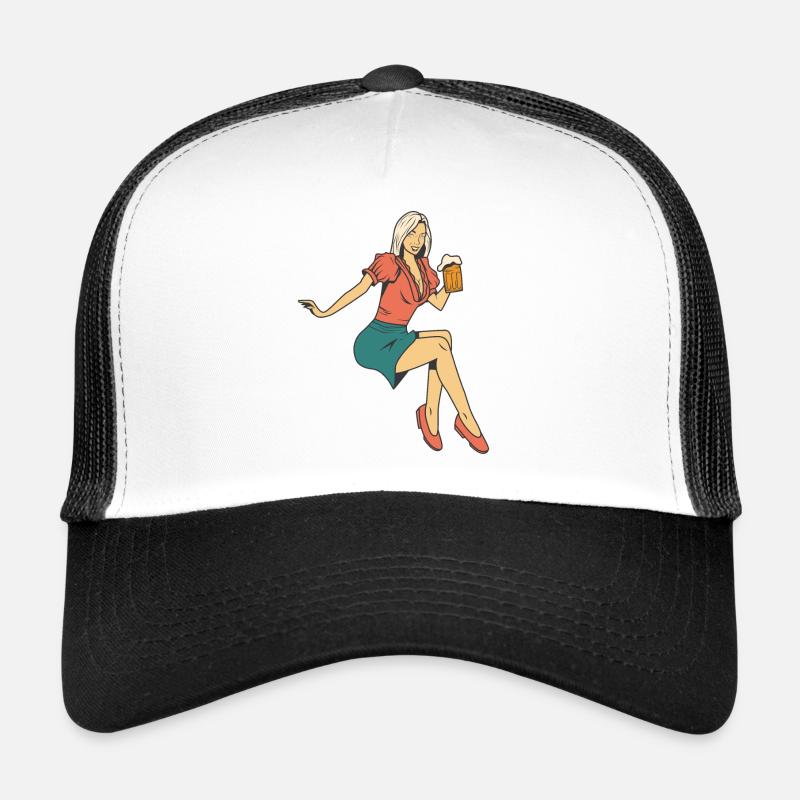 Femme avec de la bière Casquette trucker 
