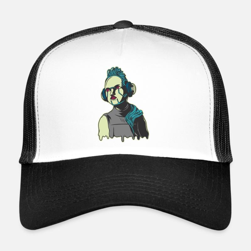 Roboter - Trucker Cap - Weiß/Schwarz