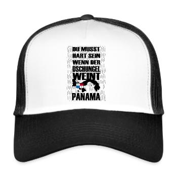 Panama Insel Regen - Trucker Cap - Weiß/Schwarz - Vorne