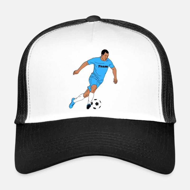 Team Kick Soccer Illustration - Trucker Cap - white/black