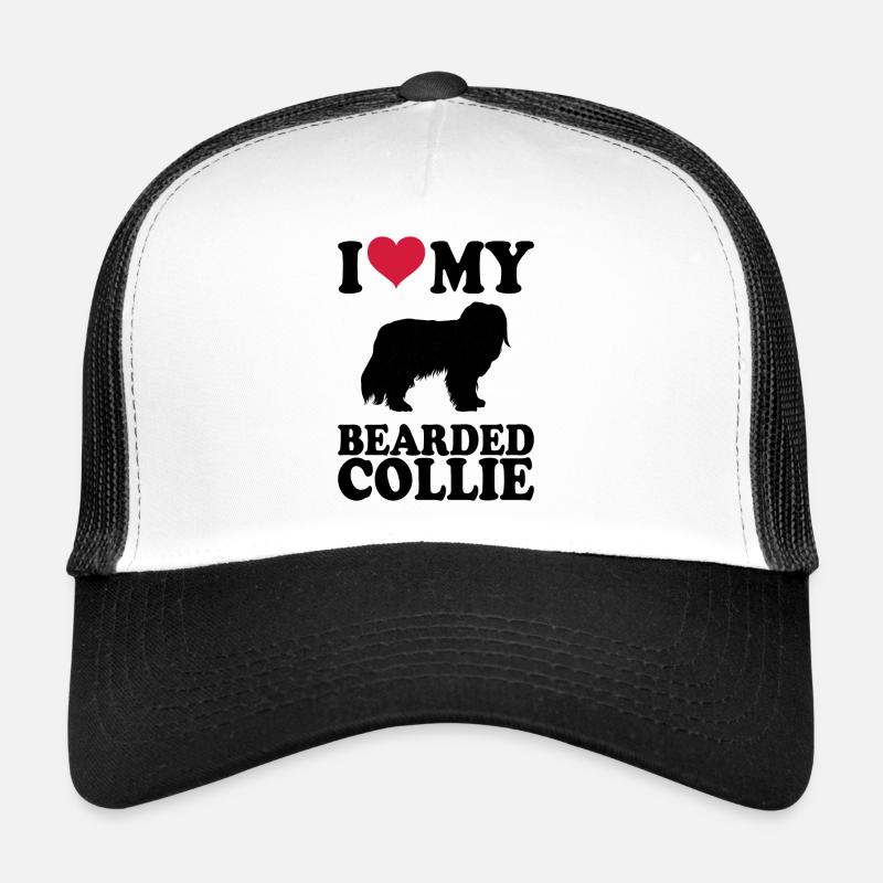 Bearded Collie - Trucker-caps - hvit/svart