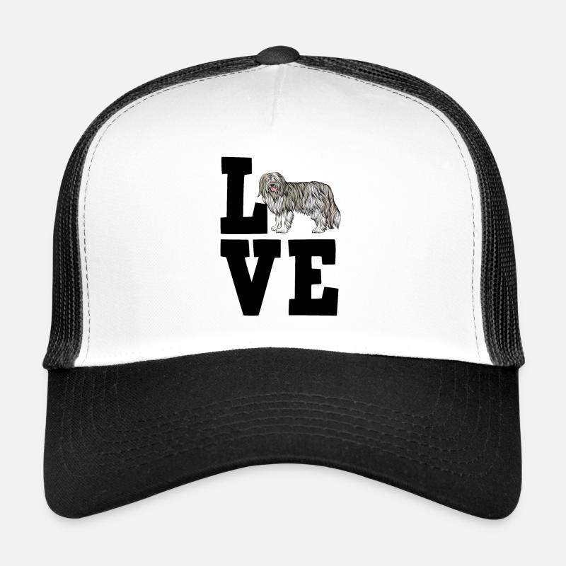 Bearded Collie - Trucker Cap - Weiß/Schwarz