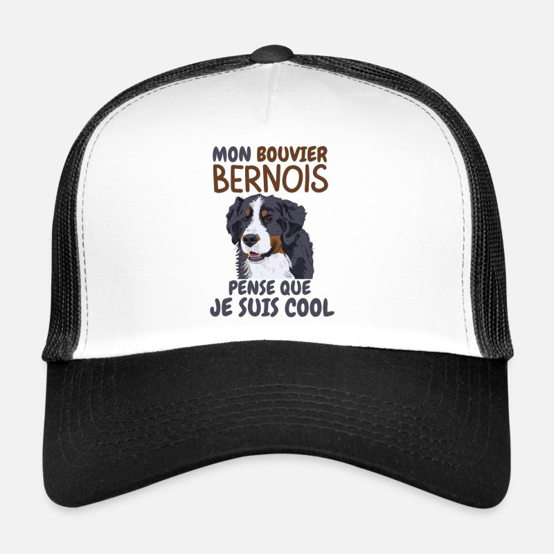bouvier bernois - Casquette trucker  - blanc/noir
