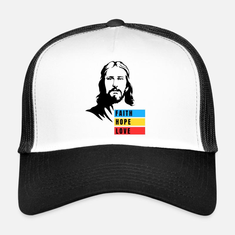 GLAUBE HOFFNUNG LIEBE - Trucker Cap - Weiß/Schwarz