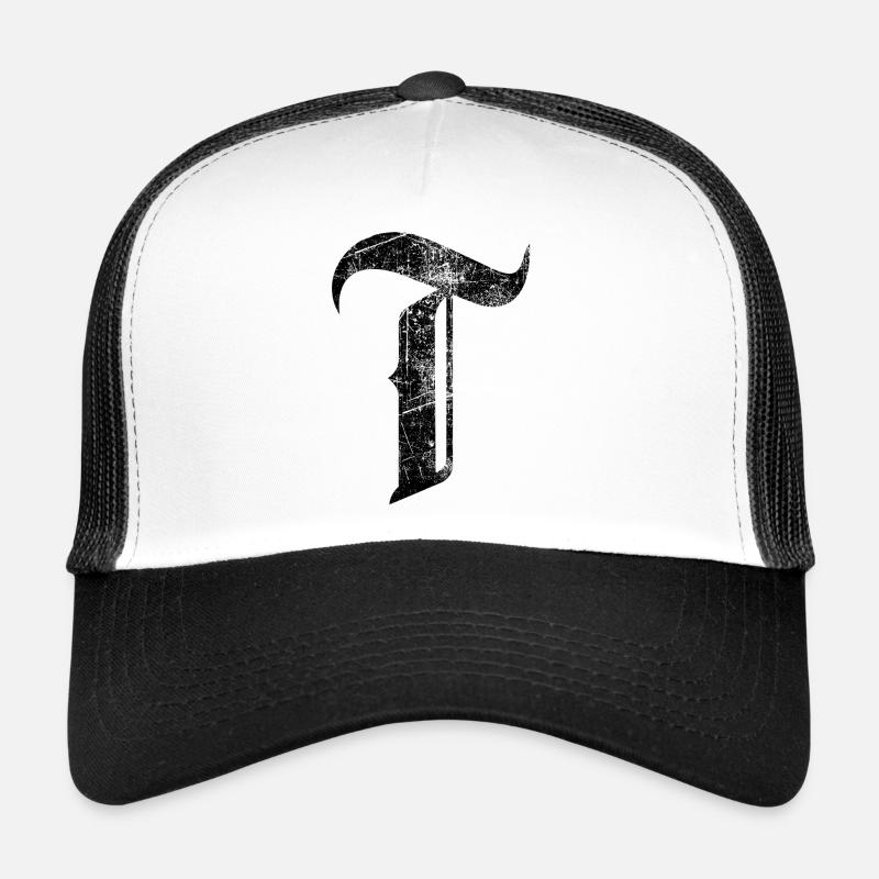 Tshirt alphabet initial T - Trucker Cap - white/black