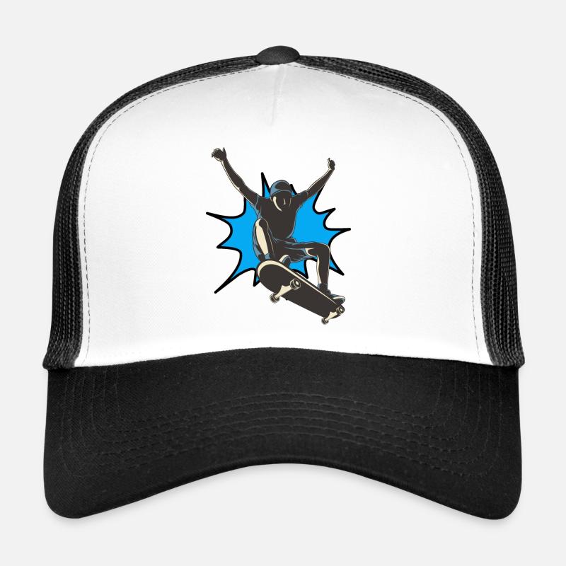 Skateboard blue explosion Trucker Cap
