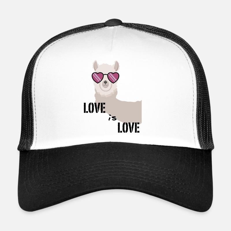 Alpaka Sommer Liebe Design - Trucker Cap - Weiß/Schwarz