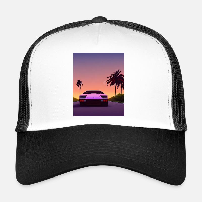countach miami vice sunset Casquette trucker 