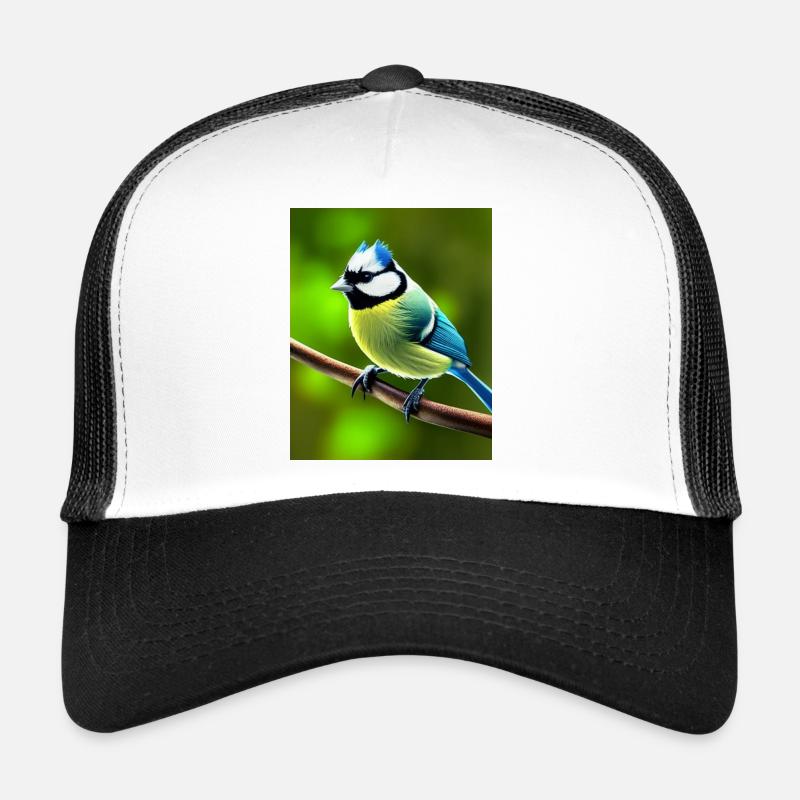Cool Comic Portrait d’une mésange bleue dans la forêt Casquette trucker 