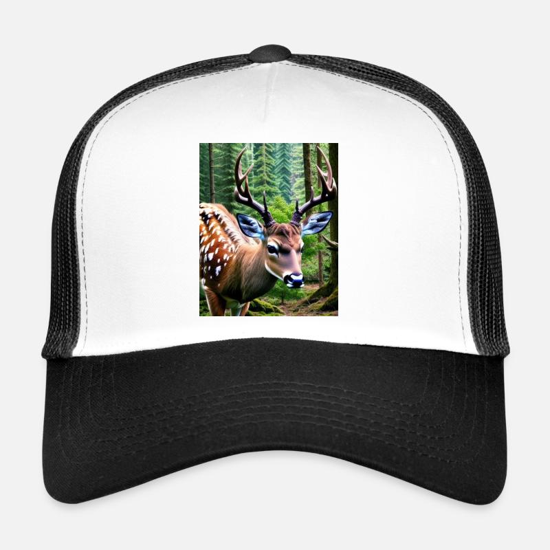 Cool Comic Portrait d’un cerf sauvage majestueux Casquette trucker 