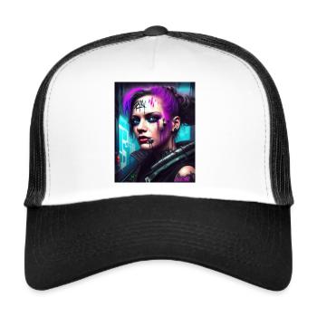 Experience unique graffiti art - Trucker Cap - white/black - Front