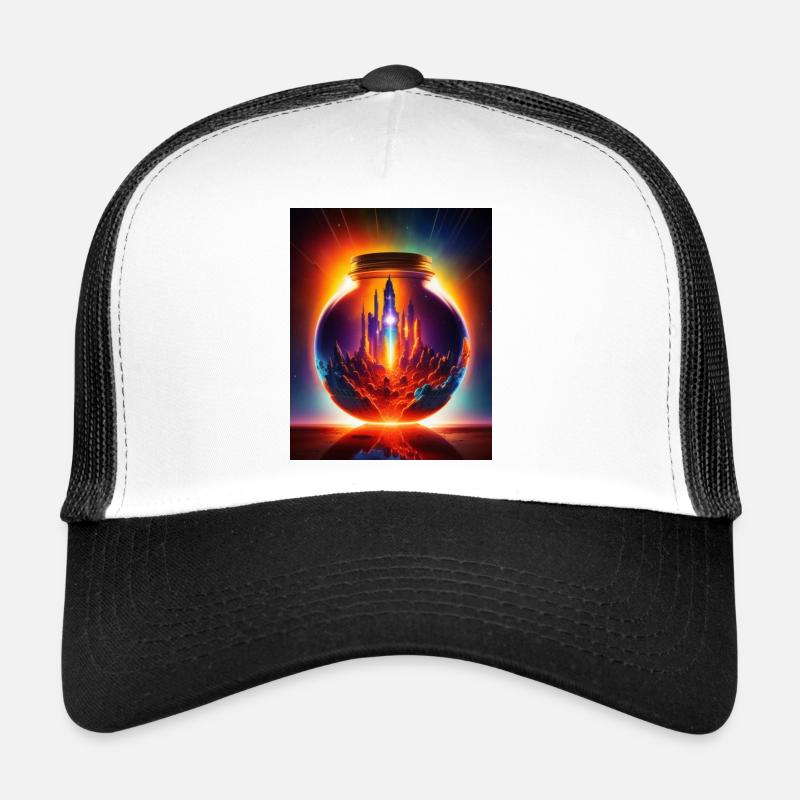 Un monde dans une bouteille - Casquette trucker  - blanc/noir