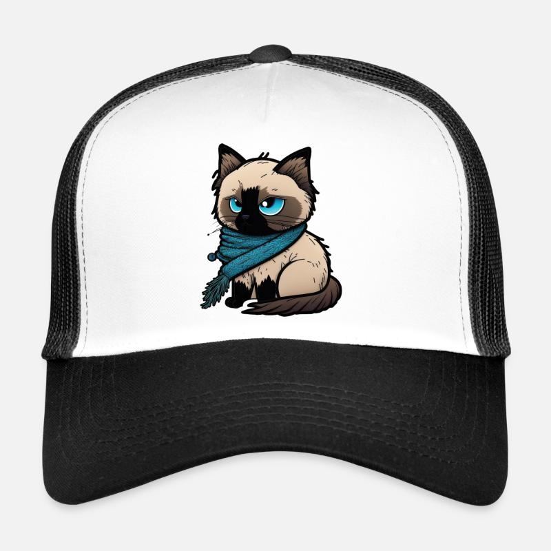 Chat Birman Cartoon Comic Anime Casquette trucker 
