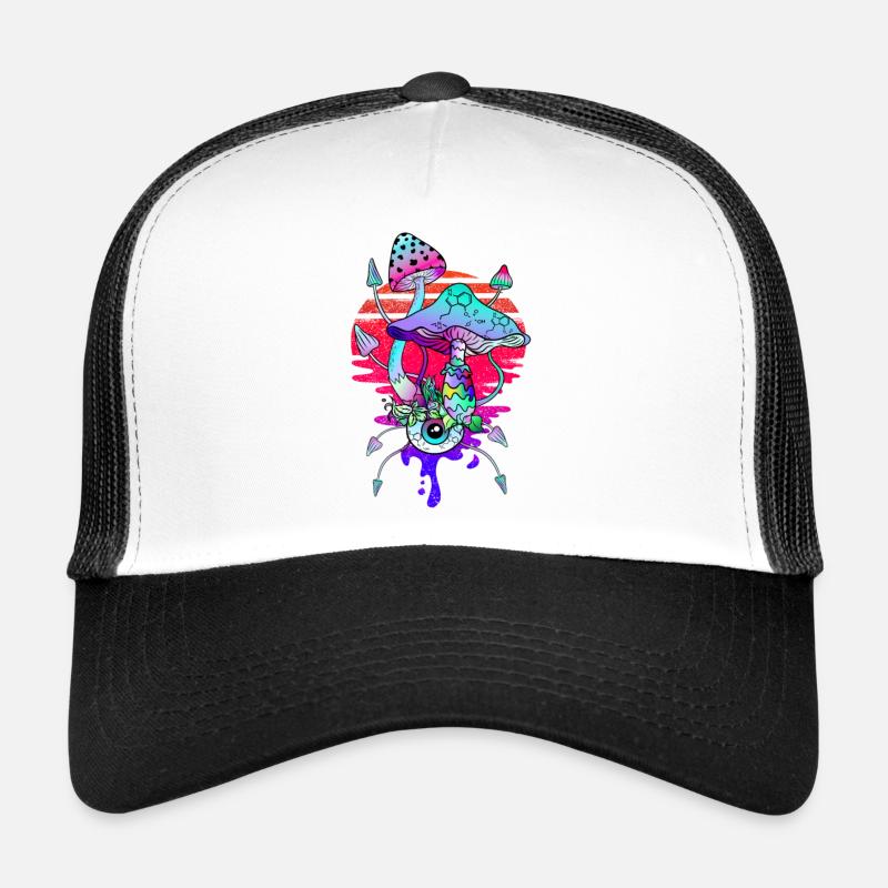 Psychedelische Zauberpilze Vaporwave Trucker Cap