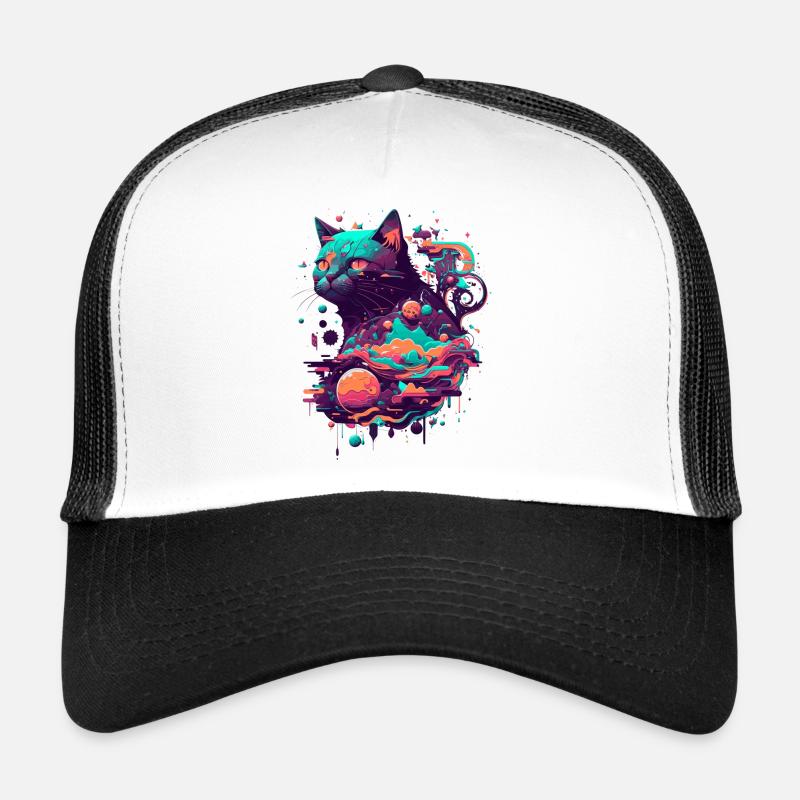 A creepy cat as a fancy gift Trucker Cap