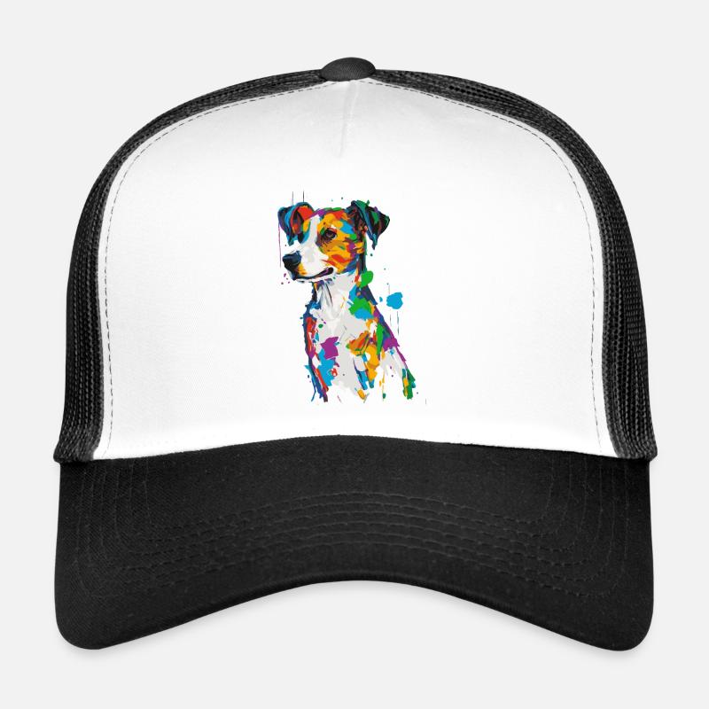 Bunter Hund mit Farbspritzern Trucker Cap
