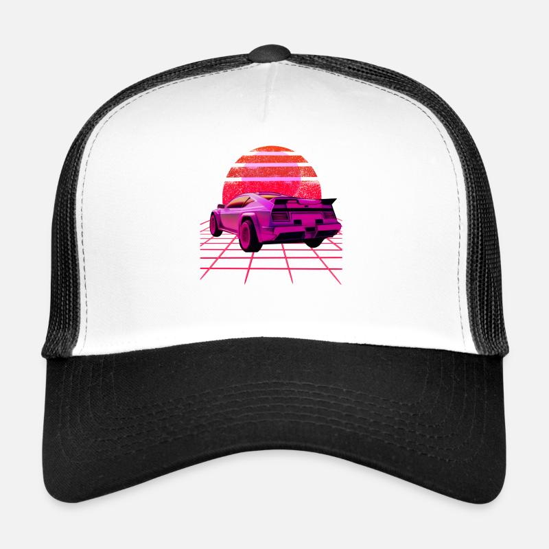 Retro Wave super voiture Sunset Casquette trucker 