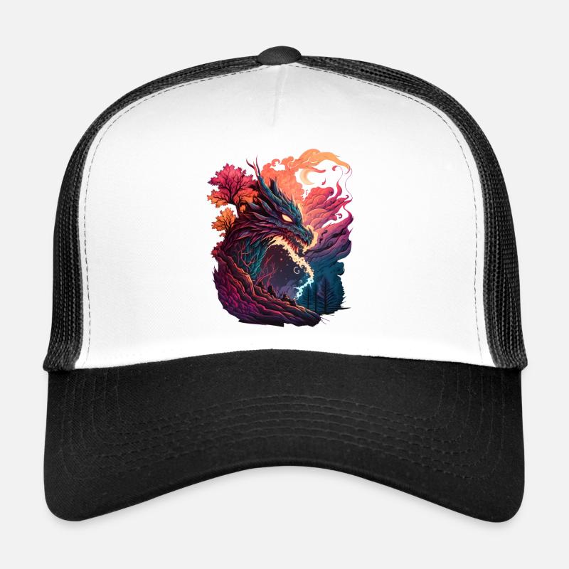Asiatischer Drache - Trucker Cap - Weiß/Schwarz