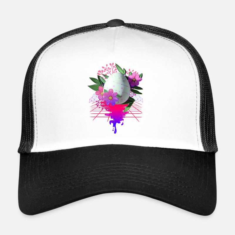 Easter Egg Flowers Art Retro Wave Casquette trucker 