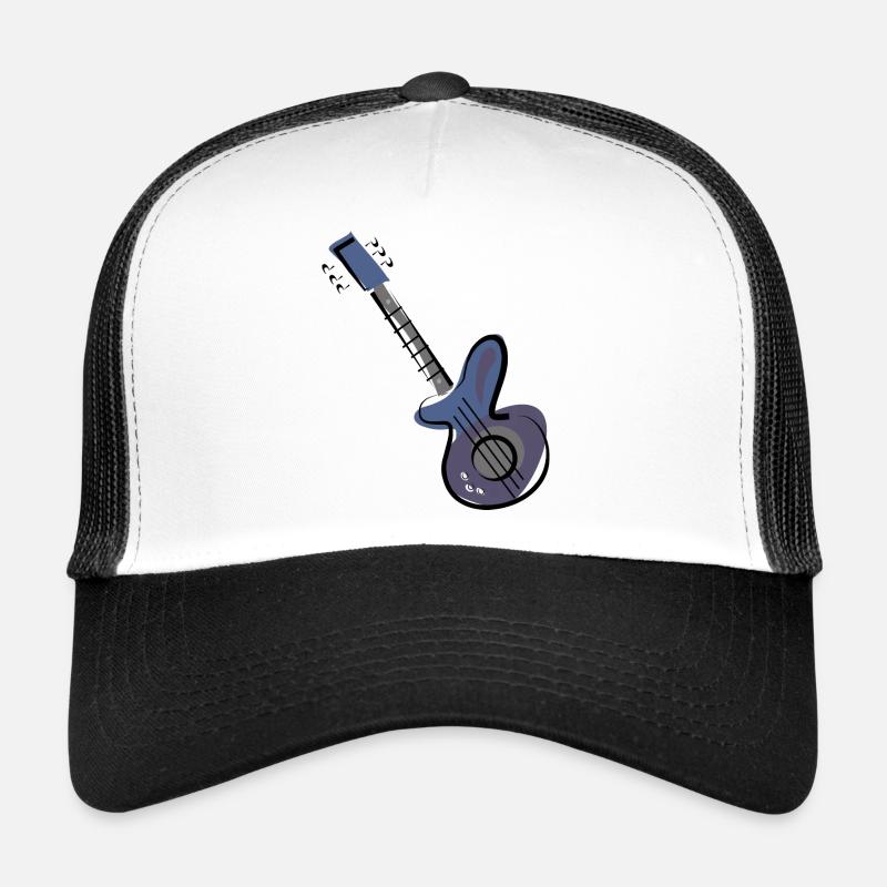 Gitarre - Trucker Cap - Weiß/Schwarz