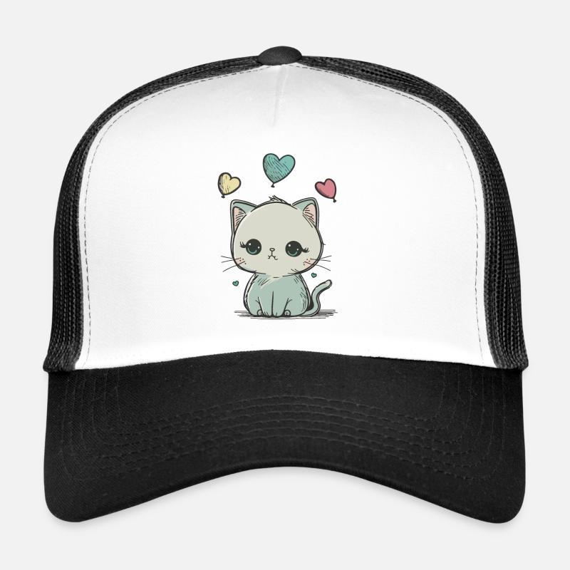 mignon petit chat Doodle Casquette trucker 